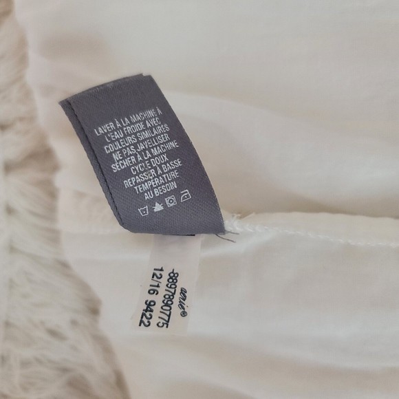 Aerie Womens Size XS White Gauze Summer Mini Dress Crochet trim Long Sleeve Boho - Picture 14 of 14